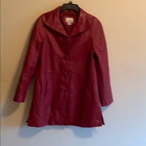 Red leather coat